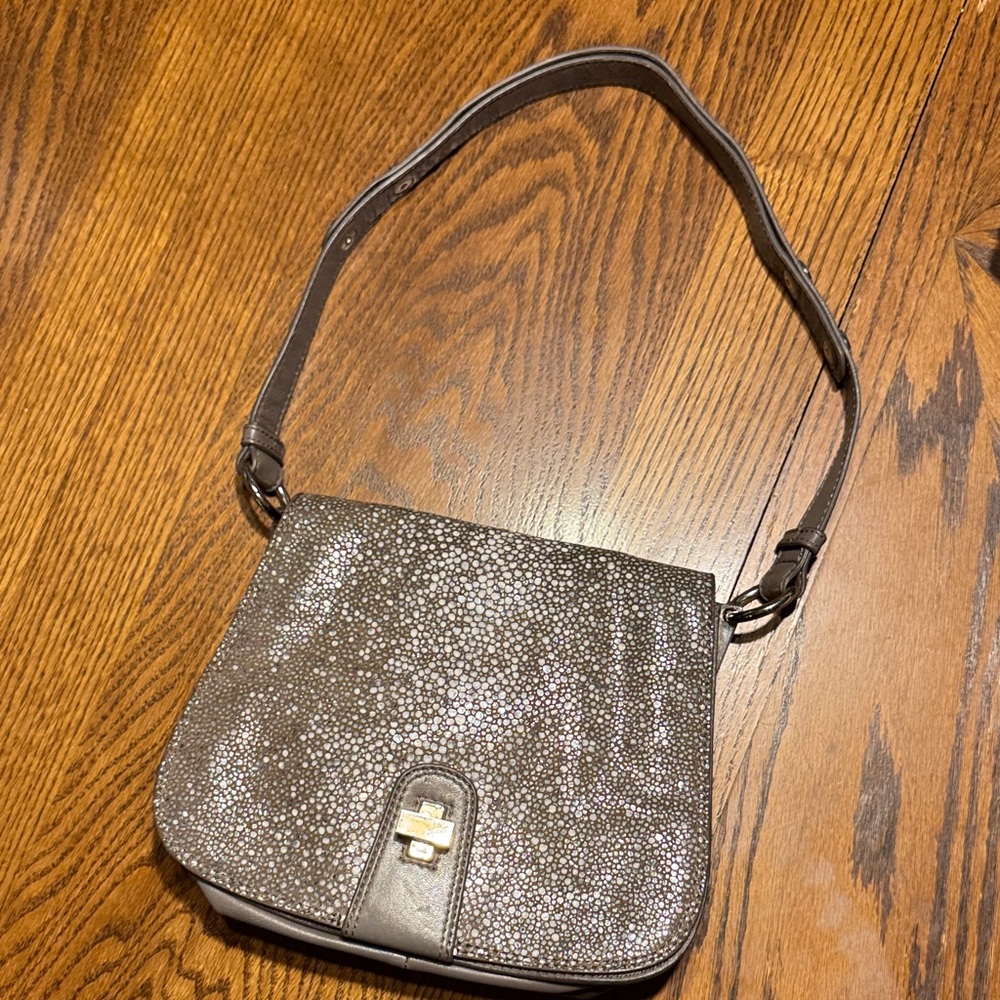 Badgley Mischka Glittering Black and Silver Crossbody Bag